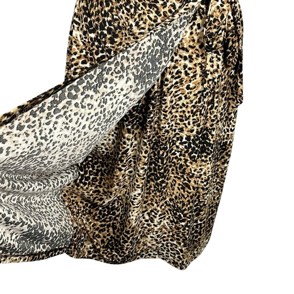 Anne Klein NWT Leopard Animal Print Short Sleeve Faux Wrap Dress Size 10 - Picture 6 of 12